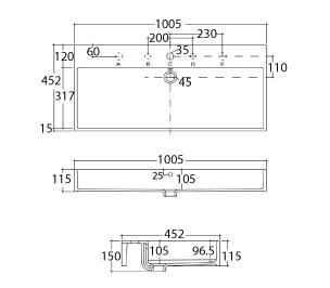 CANDANA | unlimited-100-wall-basin-specs