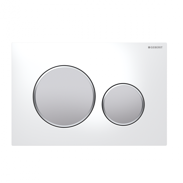 Sigma20 Flush Button- White/Matt Chrome Buttons/Matt Chrome Trim