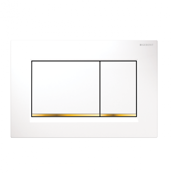 Sigma30 Flush Button- White/Gold Trim