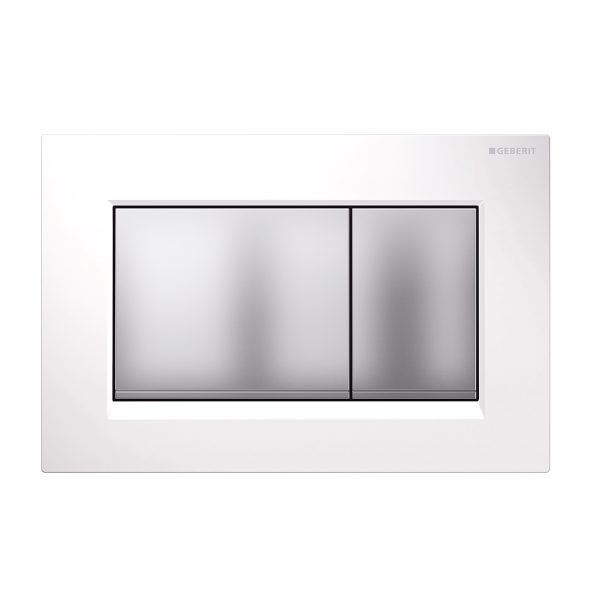 Sigma30 Flush Button- White/Matt Chrome Buttons/Matt Chrome Trim