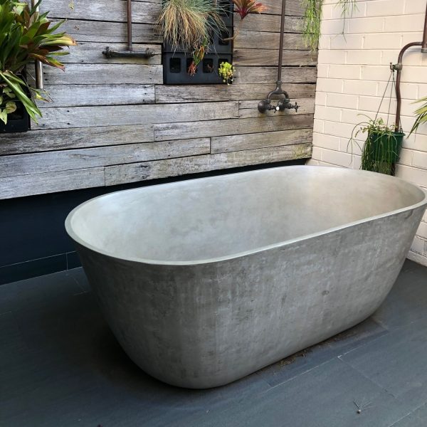 Holas 72 Handcrafted Freestanding Concrete Bathtub