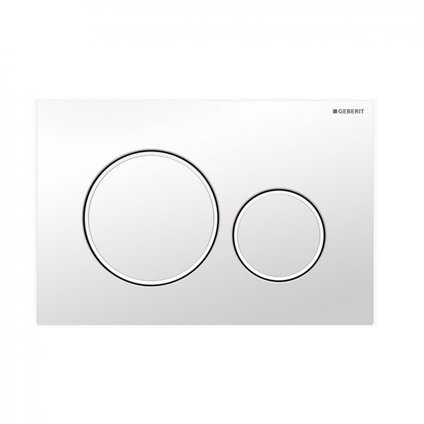 Sigma20 Flush Button- Gloss White/White Trim
